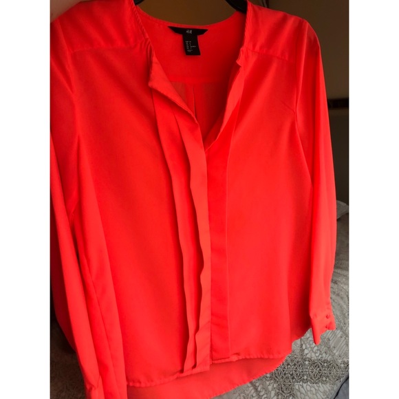 Neon Orange H&M Button Up Blouse - Picture 7 of 7